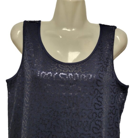 Blue Sleeveless Sequin Shift Dress  Size M - NEW - Picture 2 of 8